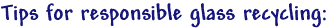 Tips for glass recycling