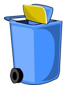 Blue recycle bin