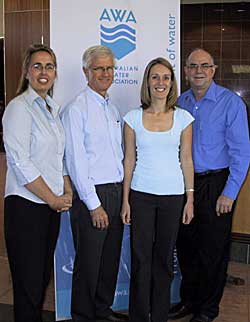 Jane Stewart (far left) with Chris Davis (AWA Chief Executive Officer), Corinne Cheeseman (Education Program Manager) and Darryl Day (AWA President) between sessions at the AWA Conference.