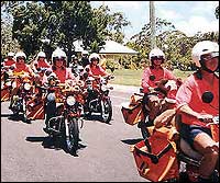 Posties on bikes for toy run