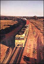 Train crossing Nullarbor Plain