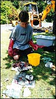 High school student sorting litter - Tweed Shire