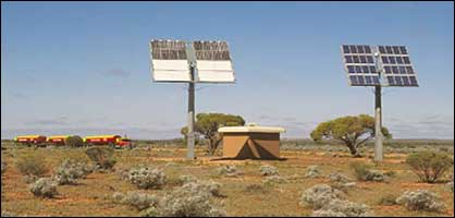 Solar panels in outback